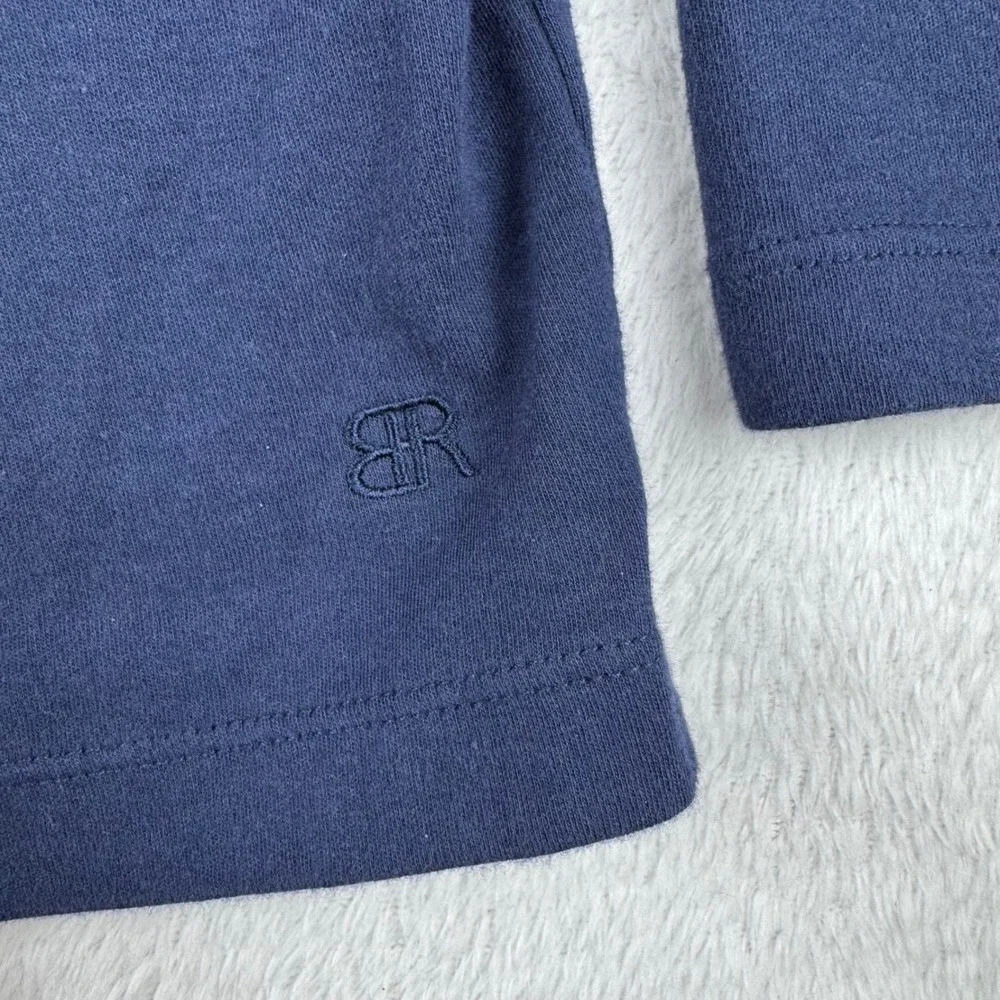 Banana Republic Polo Shirt Mens Large Navy Blue Long Sleeve Cotton Jersey